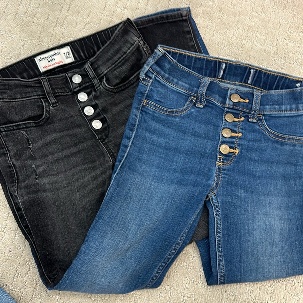 Two pairs of Abercrombie and Fitch kids Jeggings